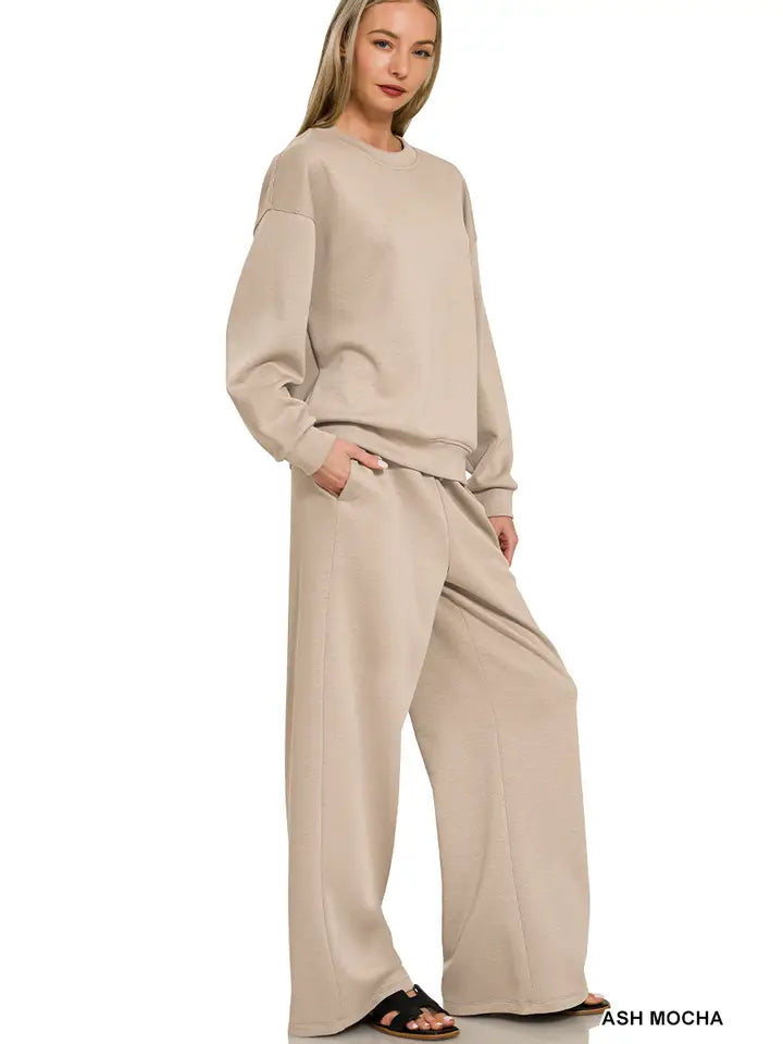 Scuba Crewneck Pullover and Pants 2 Pieces Set