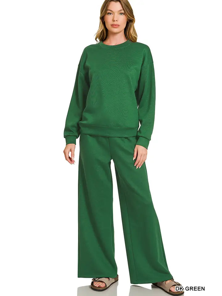 Scuba Crewneck Pullover and Pants 2 Pieces Set
