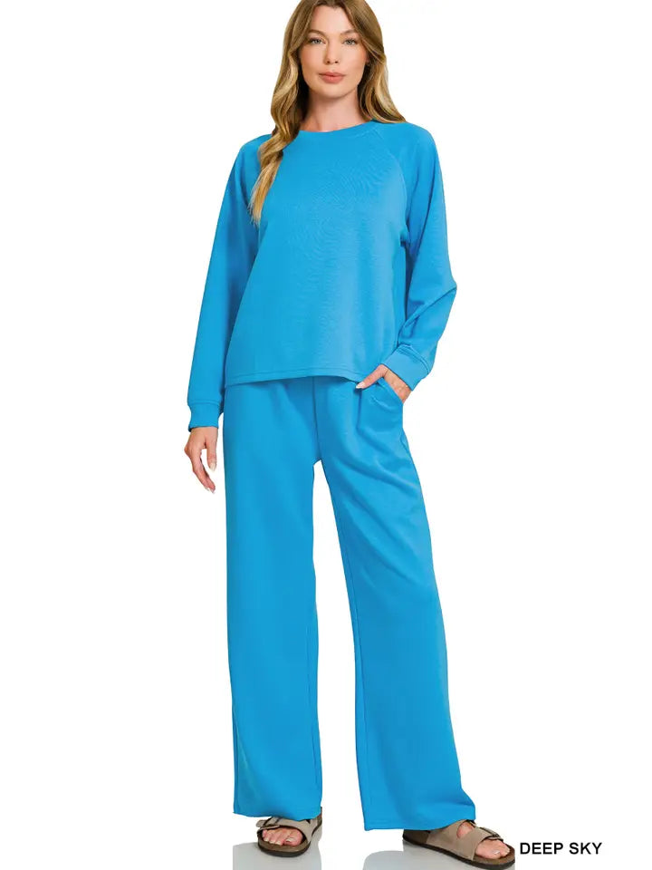 Scuba Crewneck Pullover N Pants 2 Pieces Set