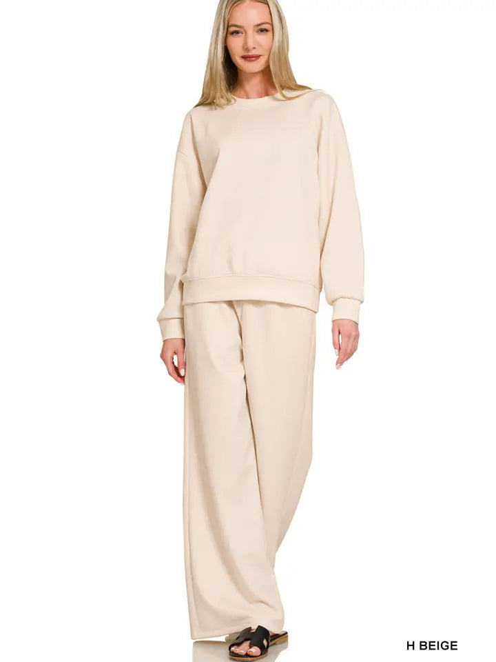 Scuba Crewneck Pullover and Pants 2 Pieces Set