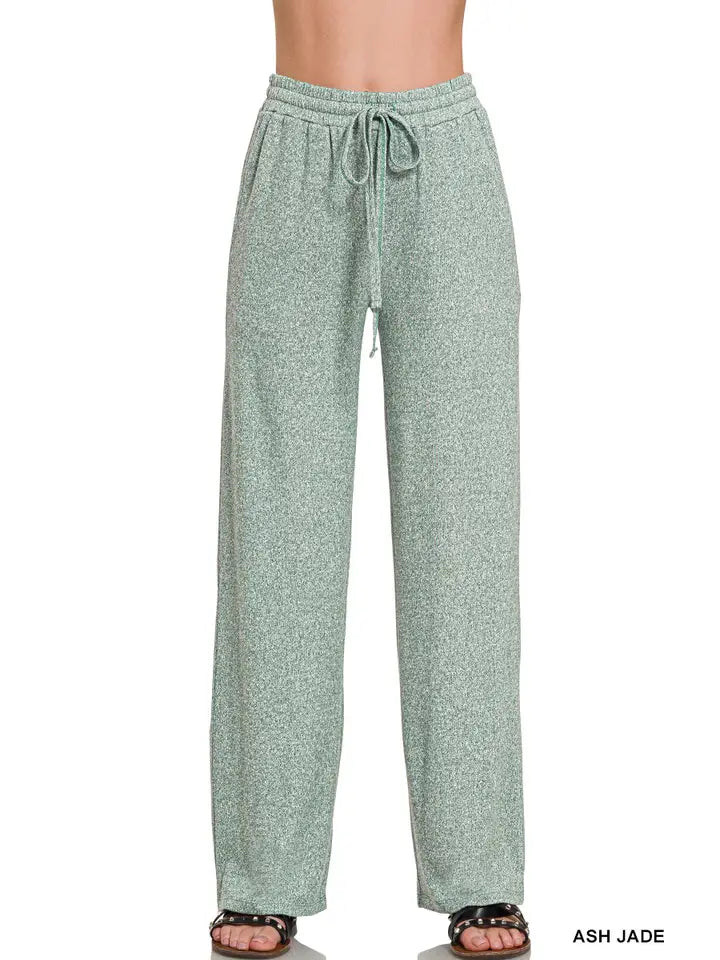 Drawstring Elasticband Waist Wide Pants