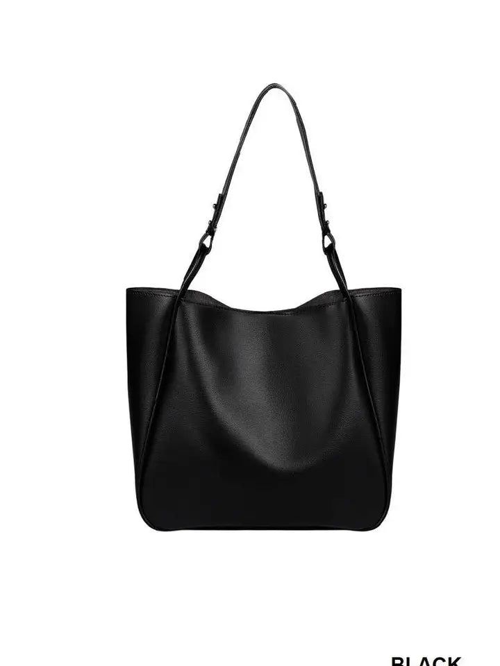 Simple Trendy Vegan Leather Shoulder Pouch Bag