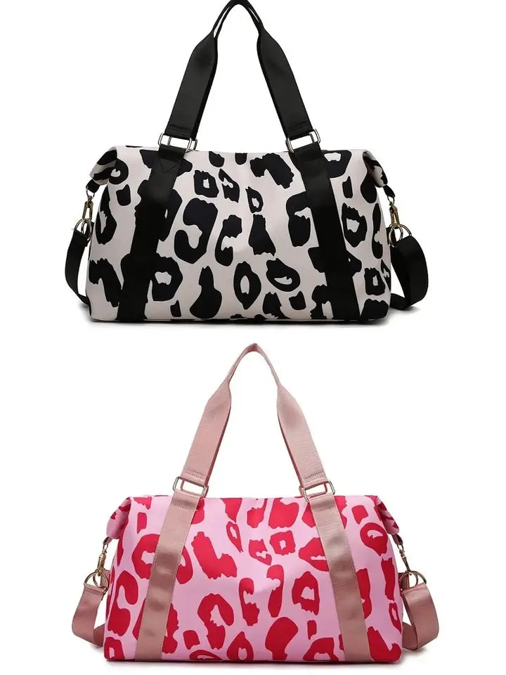 Leopard Print Large Weekend Travel Duffle Bag