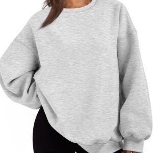 Womens Oversized Sweatshirts Hoodies Fleece Crewneck Sweaters Casual Tops Comfy Fall Fashion Outfits Winter Clothes