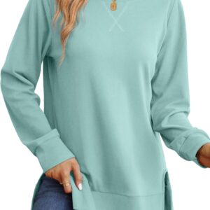 Sweatshirt for women Side Split Fall Fashion  Long Sleeve Shirts Trending Now