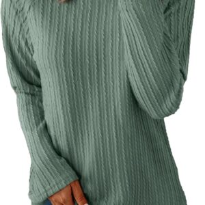 Women Tops Long Sleeve Lightweight Shirts  Spring Fashion Trendy Tops Crewneck Casual Knit Basic Tee